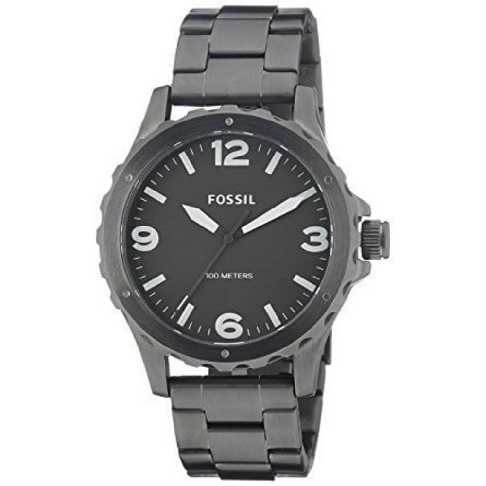 Fossil Men's Nate Grey Dial Stainless Steel Watch